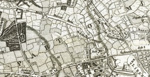 Mid eighteenth century map of Notting Hill by John Rocque
