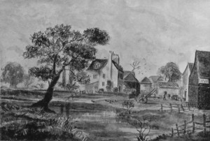 Notting Barns Farm in 1873. From a watercolour by W.E.Wellings.